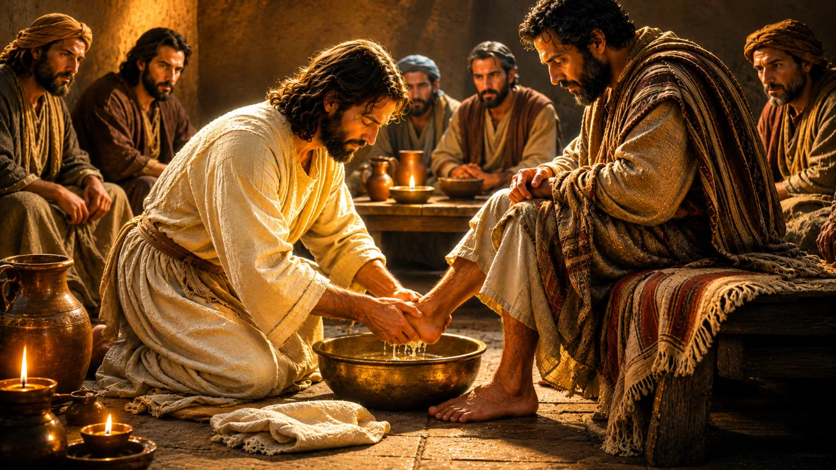 Jesus lava os pés dos discípulos
